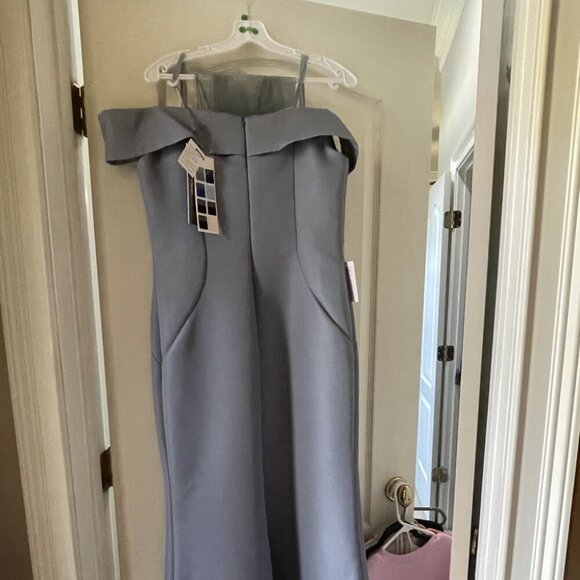 NWT Marsoni by Colors MV1153 Double Faced Satin Prom Dress Wedgewood Size 10 - Picture 7 of 7